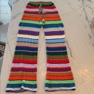 PQ Swim Calypso Bree Boho Pant. Colorful Striped Knit Coverup Pants.